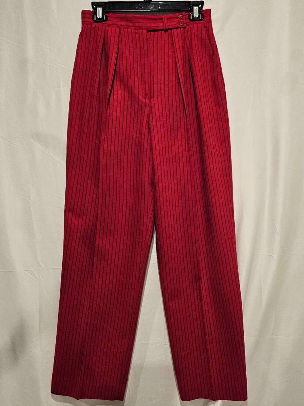 Vintage Christian Dior Separates Striped Red Dress Slacks Size 10 100% Wool